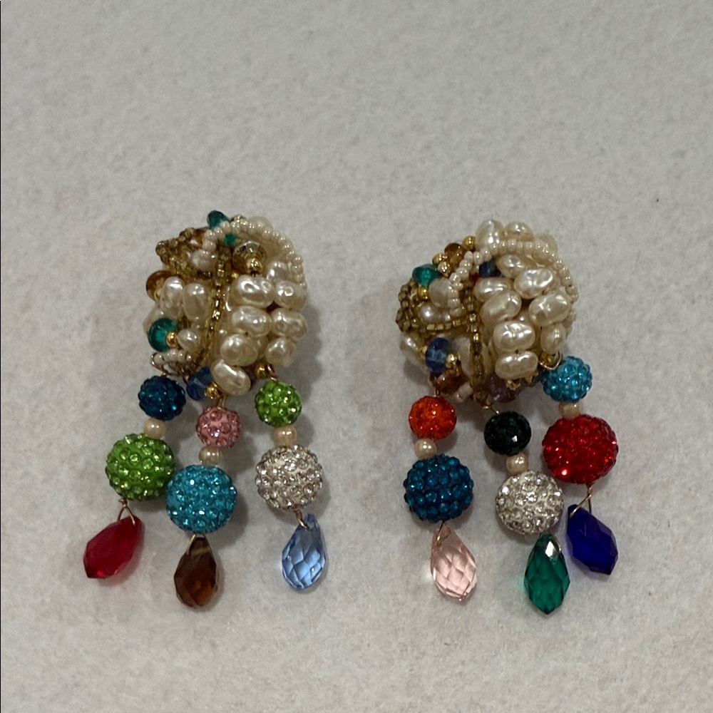 Vintage Colorful Clip-on Earrings